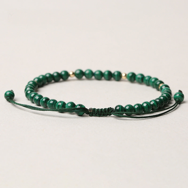 Buddha Stones 4mm Natural Malachite Protection Calmness String Bracelet - image 4