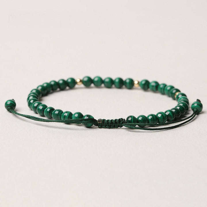 Buddha Stones 4mm Natural Malachite Protection Calmness String Bracelet - image 4