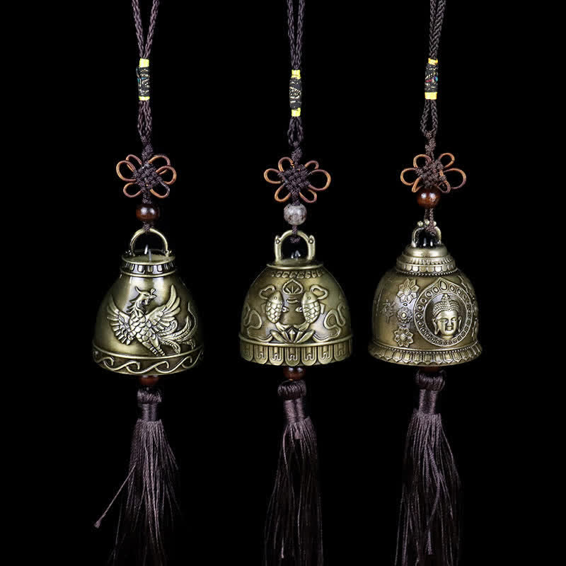 Buddha Stones Feng Shui Buddha Koi Fish Phoenix Wind Chime Bell Luck Wall Hanging Decoration - image 1