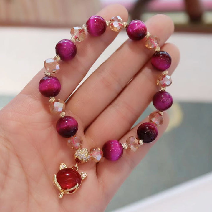 Buddha Stones Red Tiger Eye PiXiu Fox Protection Self Confidence Bracelet - image 13