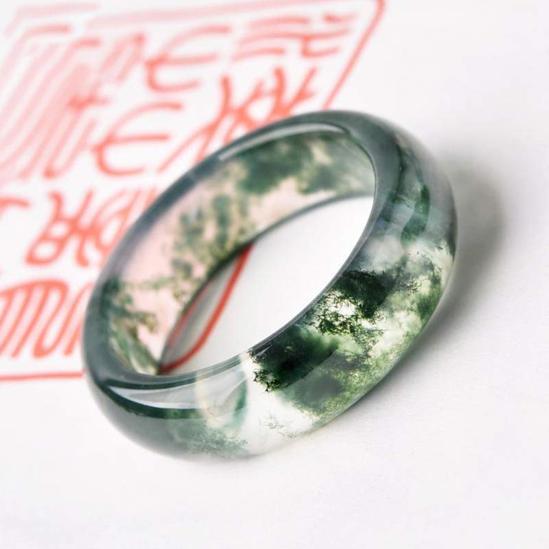 Buddha Stones Moss Agate Healing Balance Ring - image 9