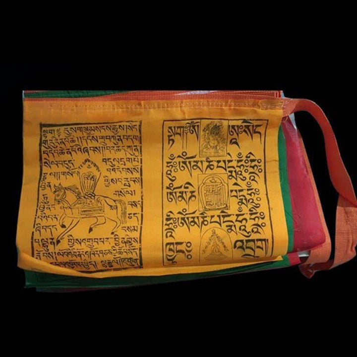Buddha Stones Tibetan 5 Colors Windhorse Scriptures Auspicious Outdoor Prayer Flag - image 5
