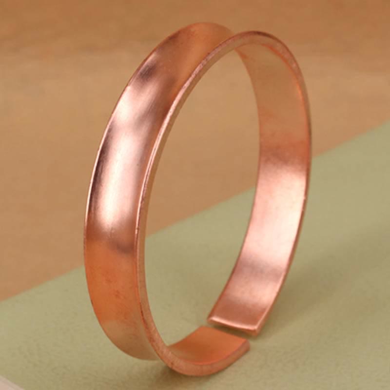 Buddha Stones Copper Wealth Luck Cuff Bracelet Bangle - Rose Gold - image 0