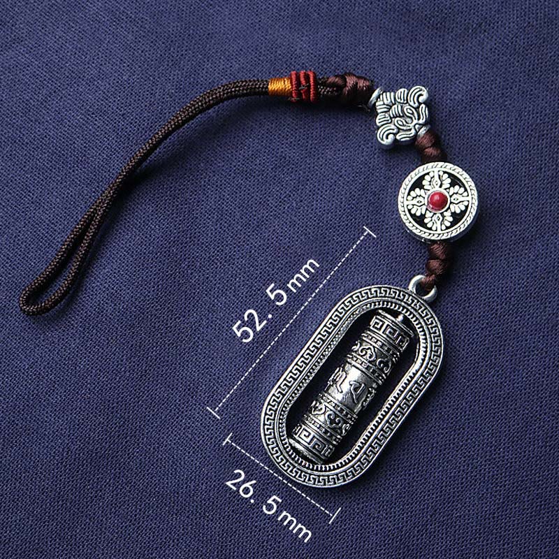 Buddha Stones Tibet Om Mani Padme Hum Prayer Wheel Peace Rotatable Car Hanging Decoration - image 12