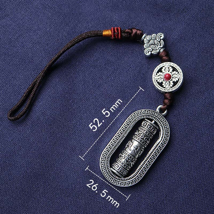 Buddha Stones Tibet Om Mani Padme Hum Prayer Wheel Peace Rotatable Car Hanging Decoration - image 12