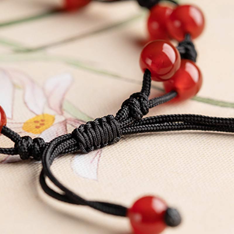 Buddha Stones Red Agate Moss Agate Cinnabar Calm Bracelet - image 14