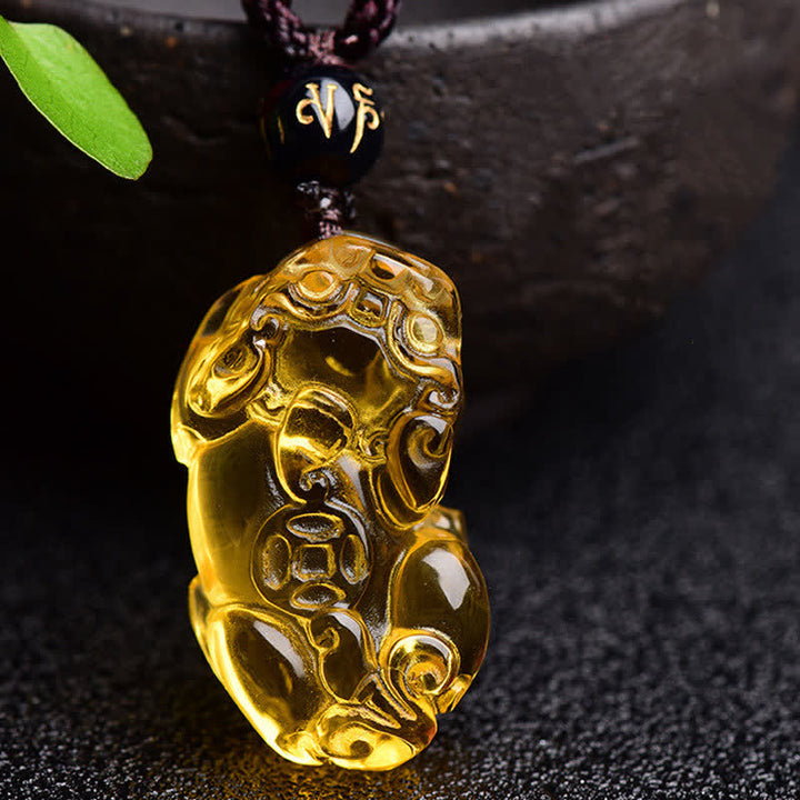 Buddha Stones FengShui Citrine PiXiu Wealth Necklace Pendant - image 6
