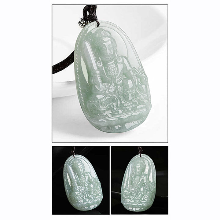 Buddha Stones Chinese Zodiac Natal Buddha Jade Wealth Prosperity Necklace Pendant - image 7