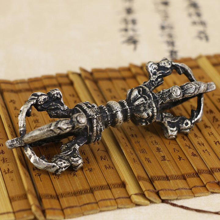 Buddha Stones Tibetan Meditation Bell and Vajra Dorje Copper Decoration Set - image 9