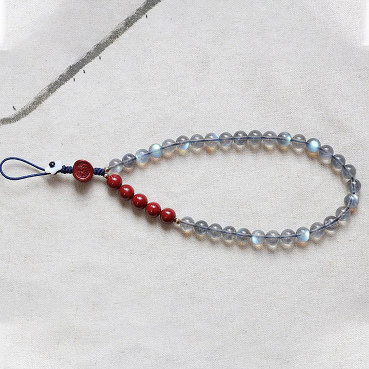 Natural Moonstone Cinnabar Calm Positive Phone Decoration - image 7