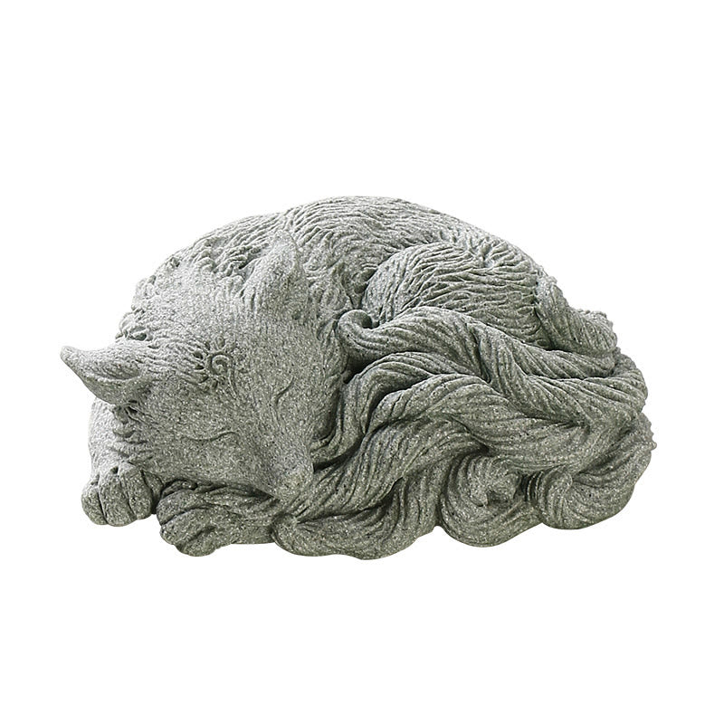 Buddha Stones Small Nine Tailed Fox Protection Home Tea Pet Figurine Decoration - image 12