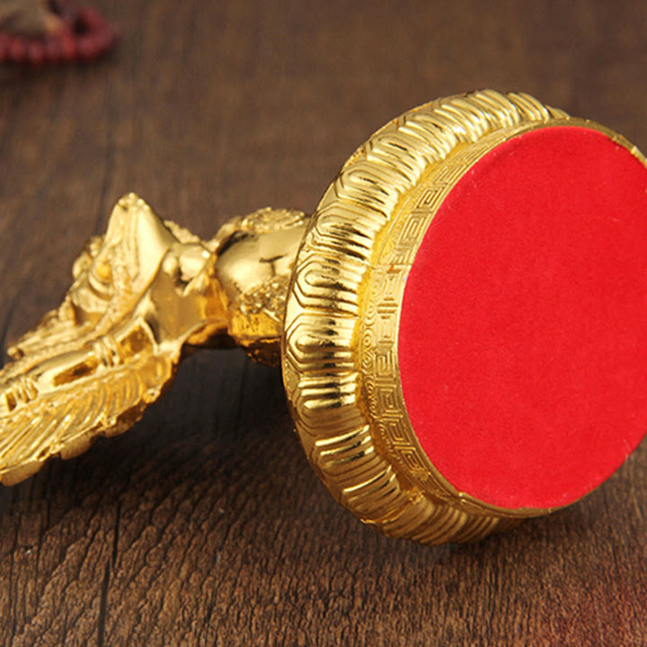 Buddha Stones Tibetan Gold Garuda Bird Alloy Protection Home Decoration - image 9