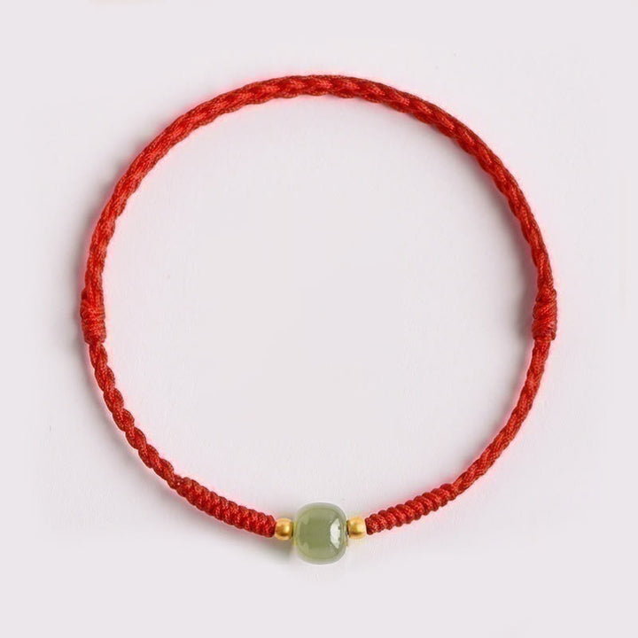 Buddha Stones Handmade Jade Lucky Bead Prosperity Braided Bracelet - image 2