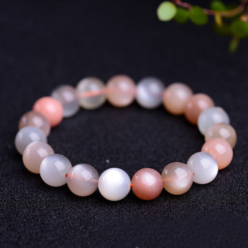 Buddha Stones Natural Moonstone Wealth Positive Bracelet - 12mm - image 0