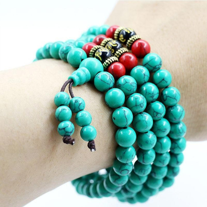 Buddha Stones Tibetan Turquoise Purification Necklace Mala - image 5