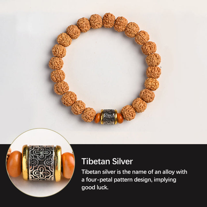 Buddha Stones Tibet Rudraksha Bodhi Seed Wealth Auspiciousness Bracelet - image 6