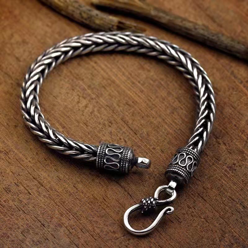 Buddha Stones Vintage Dragon Keel Braided Twisted Design Wealth Buckle Bracelet - image 1