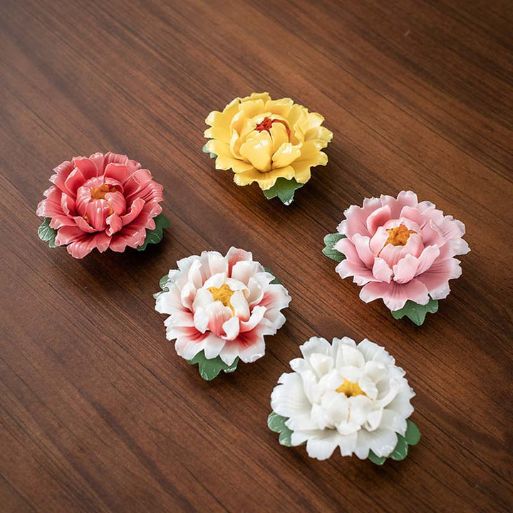 Buddha Stones Tibetan Lotus Blessing Ceramic Stick Incense Burner Decoration - image 2