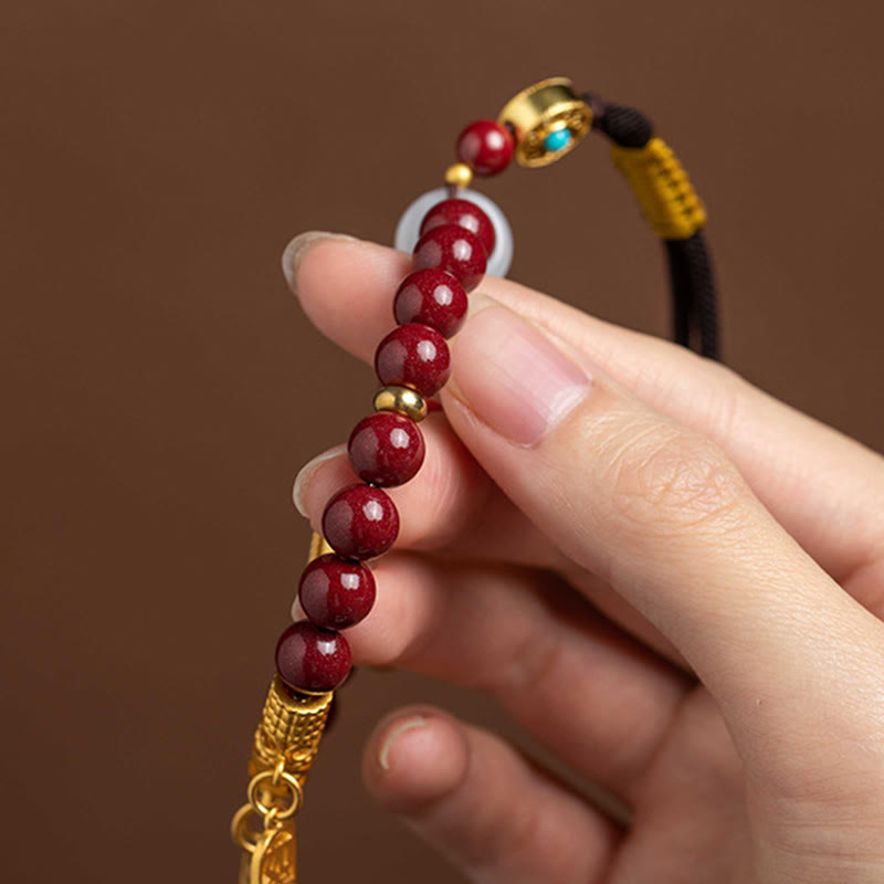 Buddha Stones Natural Cinnabar Wish Ruyi Peace Blessing Car Hanging Decoration - image 9