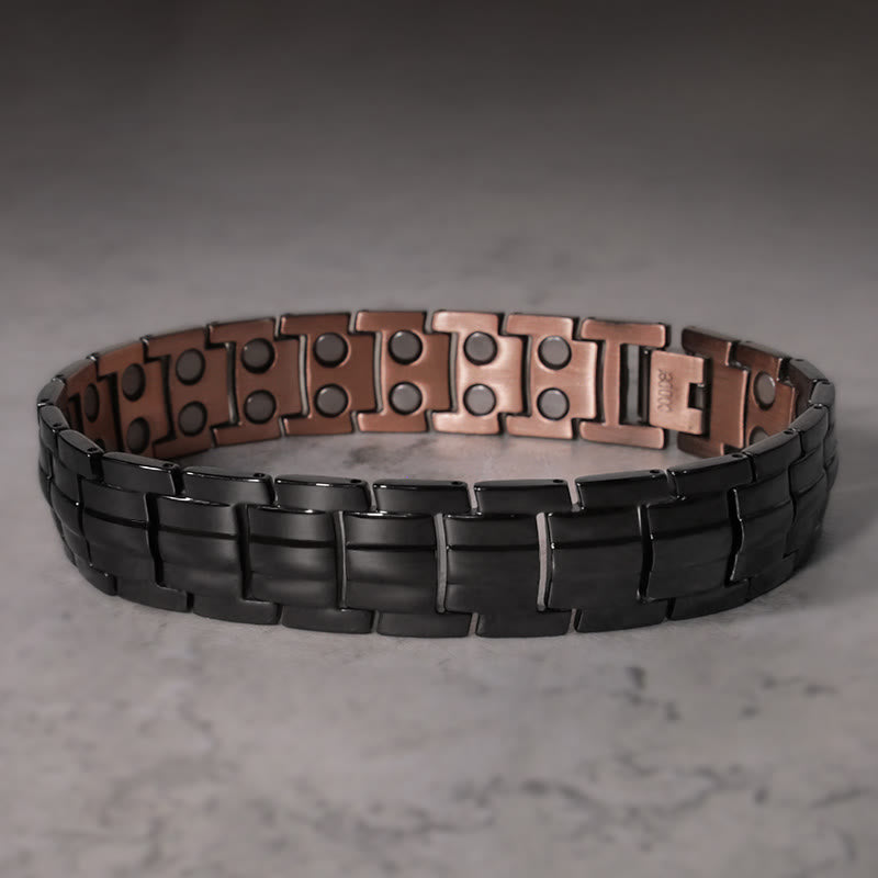 Vintage Magnetic Solid Copper Cuff Bracelet Bangle - image 5