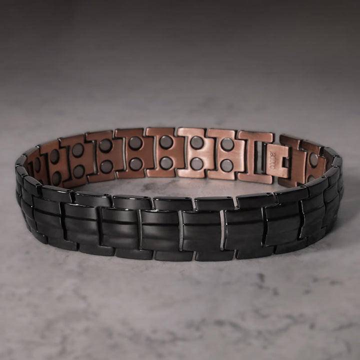 Vintage Magnetic Solid Copper Cuff Bracelet Bangle - image 5