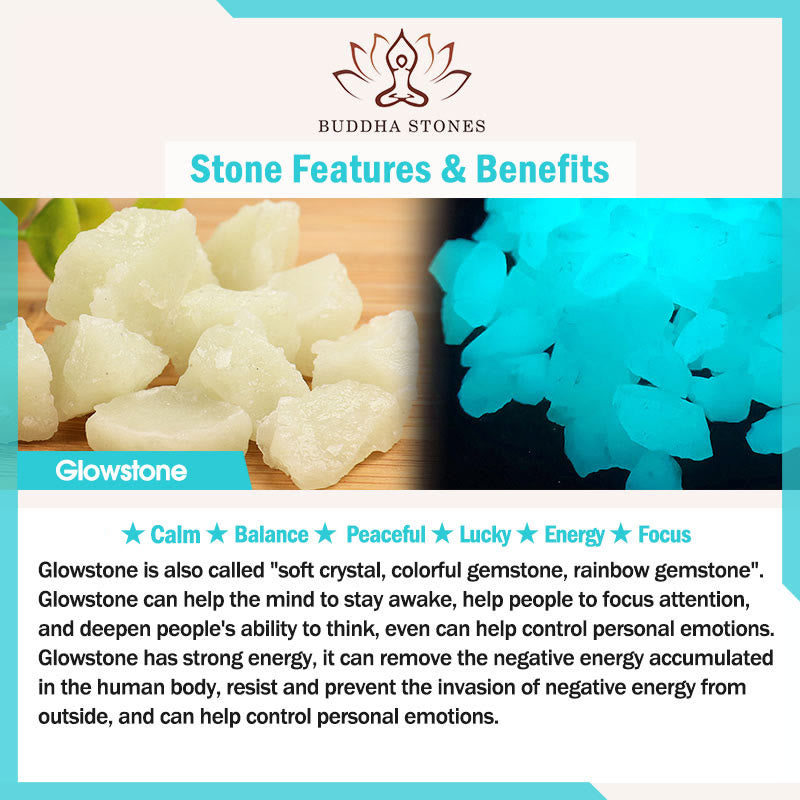 Buddha Stones Tibetan Turquoise Glowstone Luminous Bead Lotus Protection Bracelet - image 38