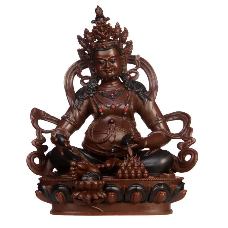 Buddha Stones Yellow Jambhala Bodhisattva Figurine Compassion Copper Statue Home Office Decoration - image 17