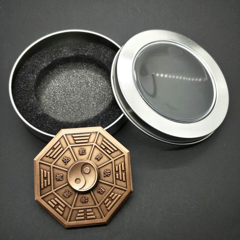 Buddha Stones Fidget Spinner Blessing Tai Chi Finger Hand Spinner Decoration - BurlyWood - image 5
