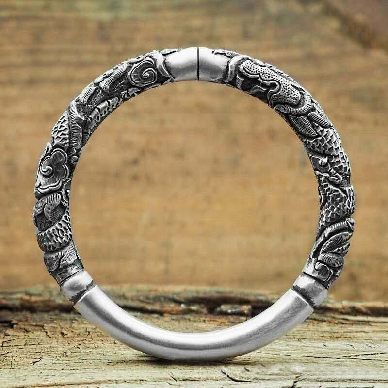 Buddha Stones Dragon Auspicious Clouds Luck Protection Bracelet Adjustable Bangle - image 7