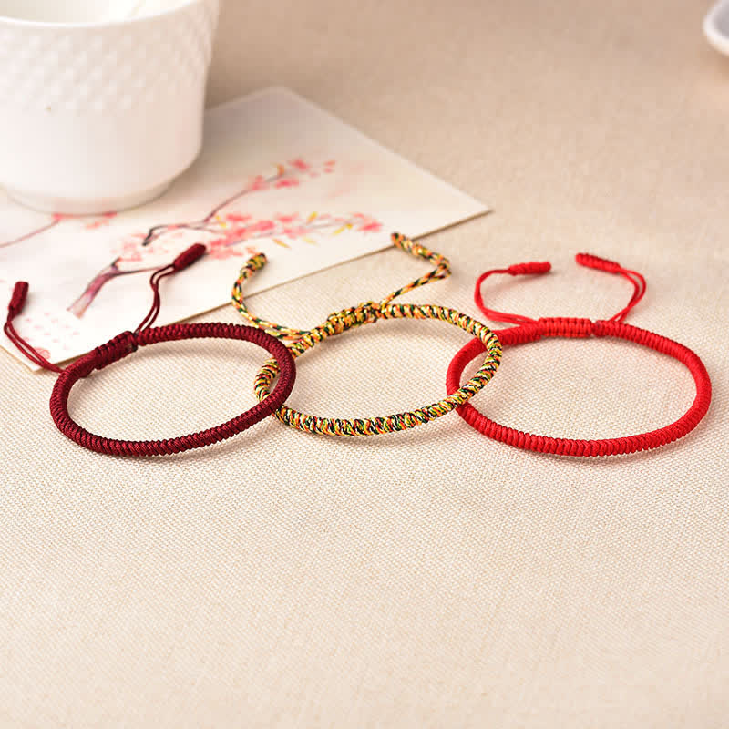 Buddha Stones Tibetan Lucky 3 Combination Sets Red String Bracelet - image 1