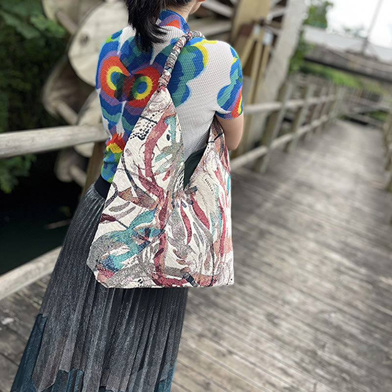 Buddha Stones Handmade Embroidery Pattern Canvas Shoulder Bag Tote Bag Set - image 8