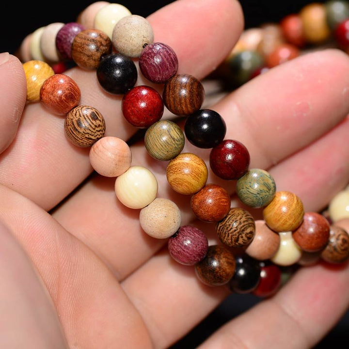 Buddha Stones  108 Beads Wenge Wood Mala Blessing Meditation Bracelet - image 2