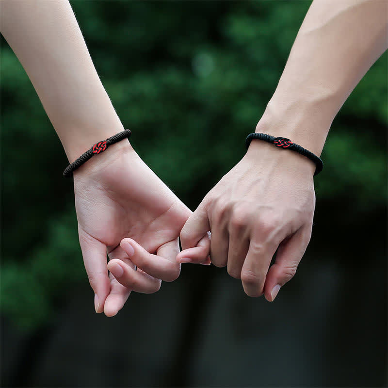 Buddha Stones 2Pcs Tibetan Luck Chinese Knot Protection String Bracelet - image 21