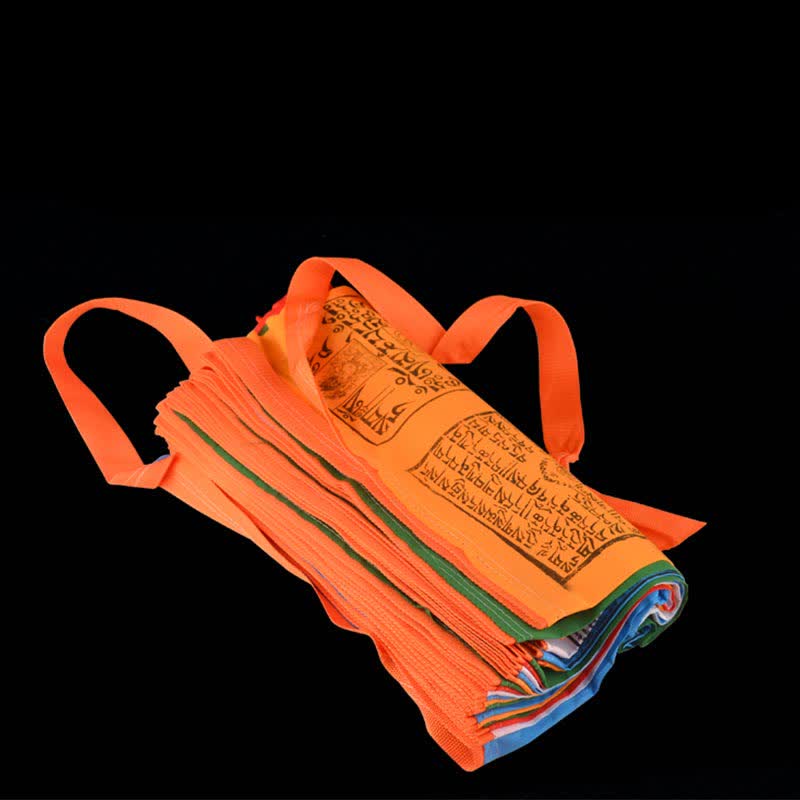 Buddha Stones Tibetan 5 Colors Windhorse Scriptures Auspicious Outdoor Prayer Flag - image 1