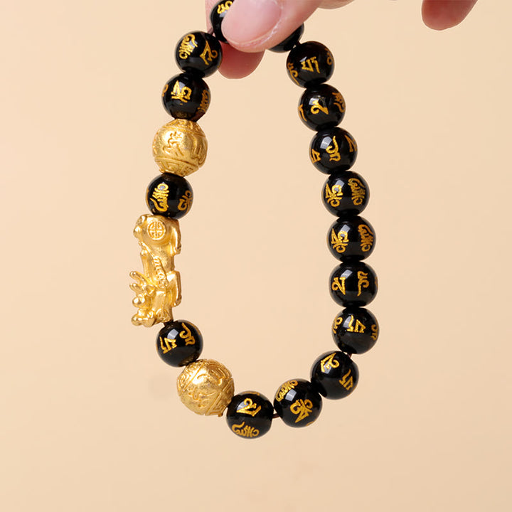 Buddha Stones FengShui PiXiu Obsidian Wealth Bracelet - image 8