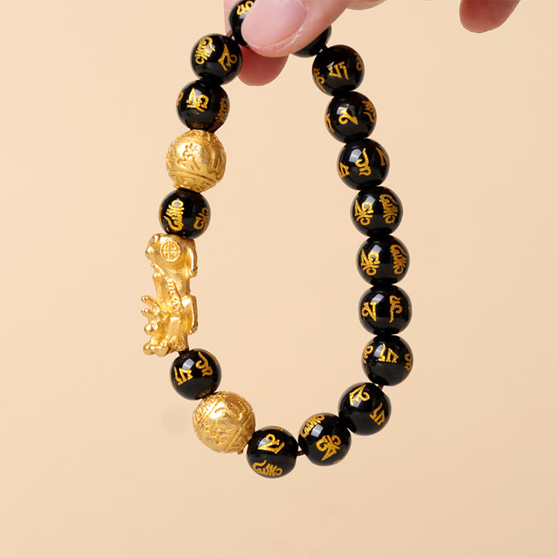 Buddha Stones FengShui PiXiu Obsidian Wealth Bracelet - image 13