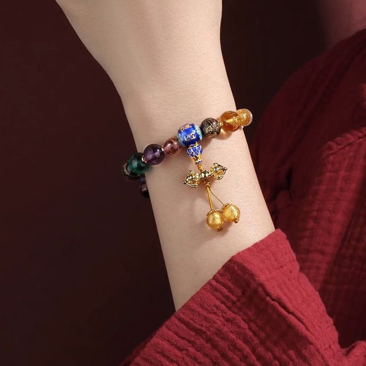 Buddha Stones Tibetan Colorful Incense Ash Liuli Glass Bead Om Mani Padme Hum Dorje Vajra 18 Beads Wrist Mala - image 12