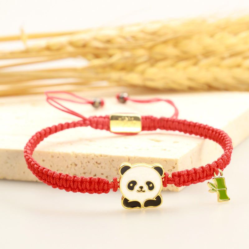 Buddha Stones Tibetan Handmade Panda Bamboo Lucky Red String Bracelet - image 2