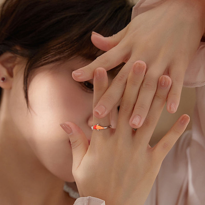 Buddha Stones Koi Fish Copper Balance Luck Adjustable Ring - image 4