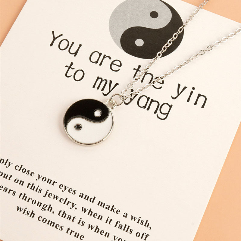 Buddha Stones 2Pcs Yin Yang Harmony Balance Necklace Pendant - image 3