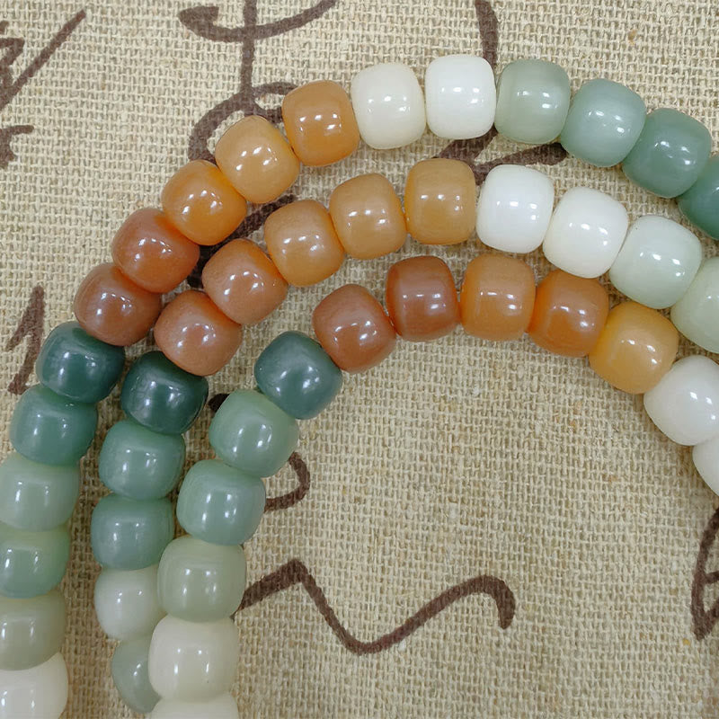 Buddha Stones 108 Mala Beads Gradient Bodhi Seed Green Tara Buddha Engraved Peace Harmony Bracelet - image 5