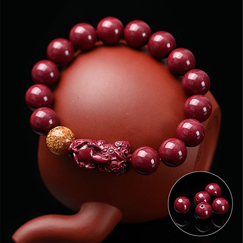 Buddha Stones Tibetan Cinnabar Pixiu Calm Bracelet - image 1