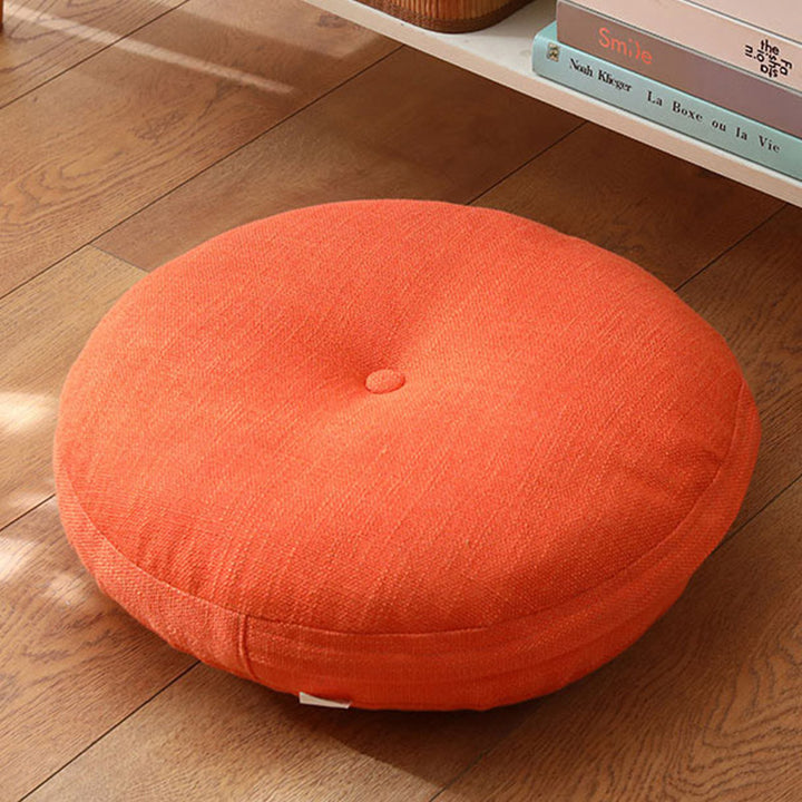 Buddha Stones Lotus Simple Pattern Linen Meditation Seat Cushion Home Living Room Decoration - Detachable - 40cm*10cm - Tomato - image 15