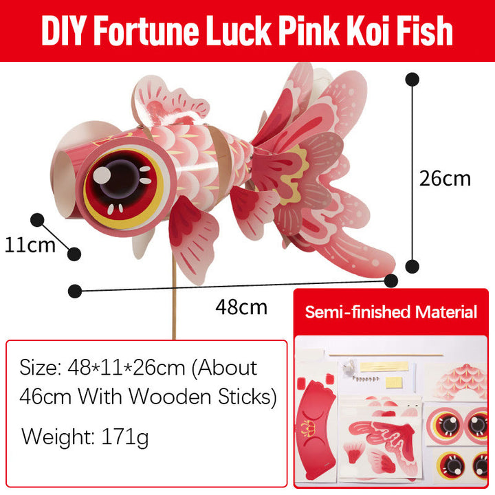Buddha Stones DIY Fortune Luck Koi Fish Paper Lantern Lamp Mid-Autumn Festival Child Kids Lantern Decoration - image 7