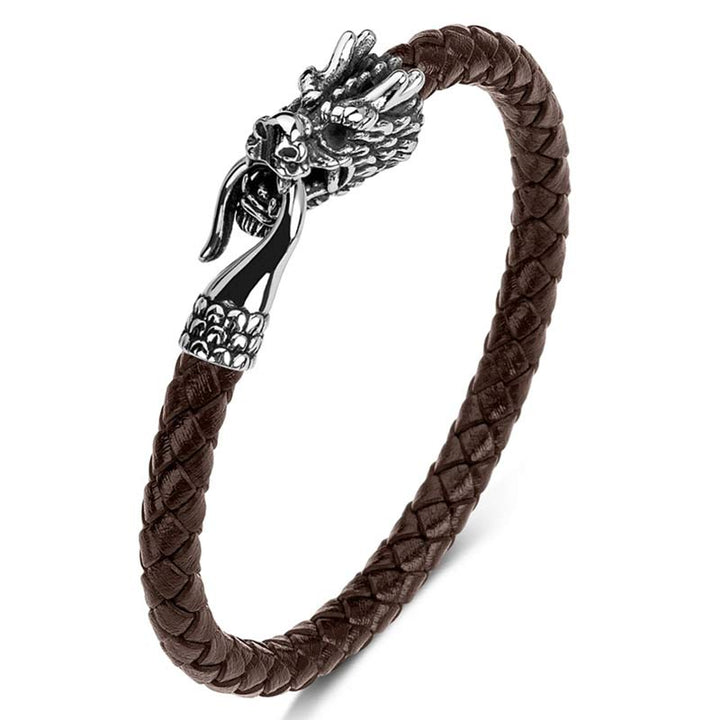 Buddha Stones Dragon Titanium Steel Protection Luck Bracelet - image 20