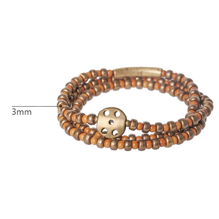 Buddha Stones Retro Olive Pit Copper Wealth Bracelet - image 6