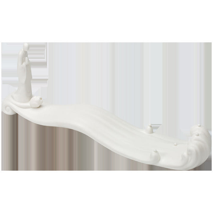 Buddha Monk Ceramic Sea Wave Mountain Blessing Incense Burner Decoration - image 14