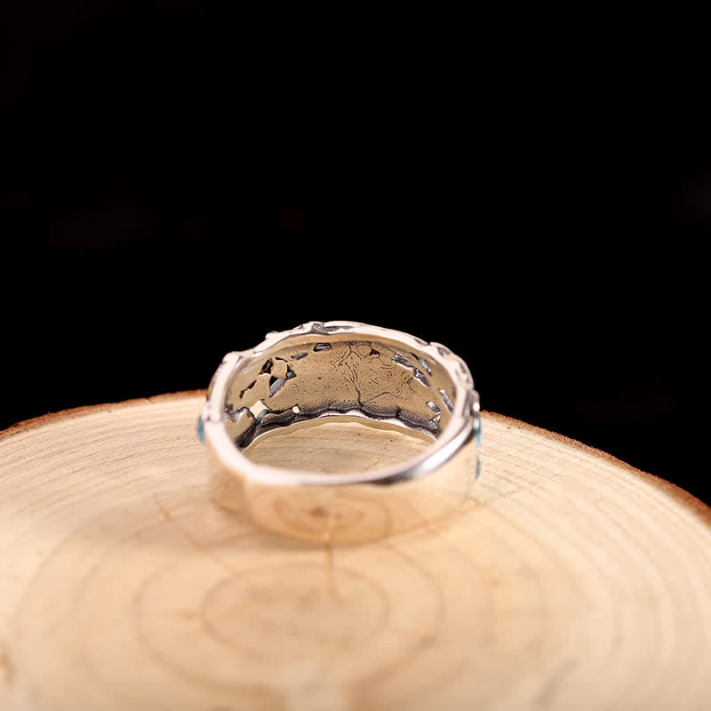 Buddha Stones 925 Sterling Silver Lotus Koi Fish Enlightenment Ring - image 3