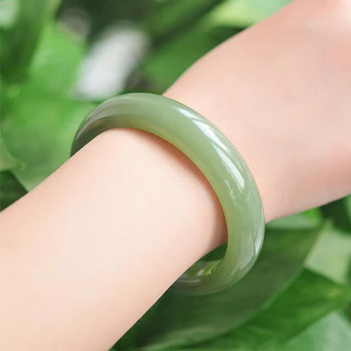 Buddha Stones Jade Abundance Blessing Bangle Bracelet - image 4