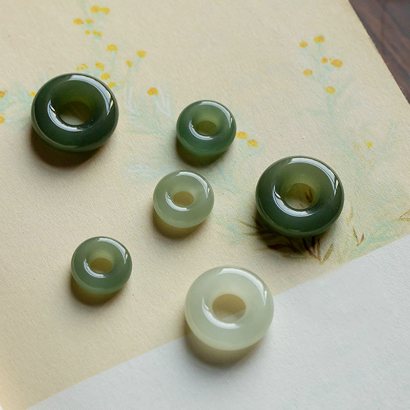 Buddha Stones Natural Round Jade Peace Buckle Luck Abundance Necklace Pendant - image 24